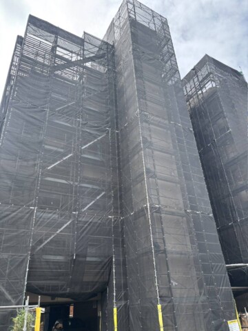 福岡市某マンション大規模　改修用足場