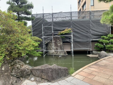 佐賀県嬉野市　某ホテル部分外壁改修用足場