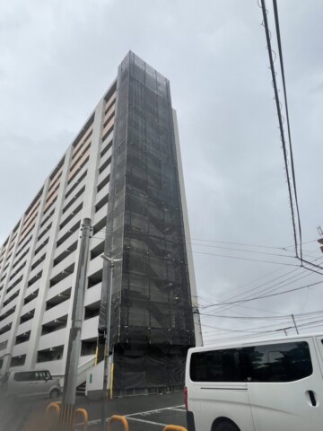 福岡市某市営団地　階段室廻り補修用足場