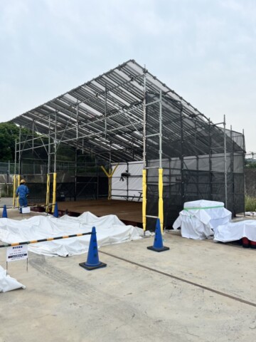 福岡県大牟田市の制作ブース用足場