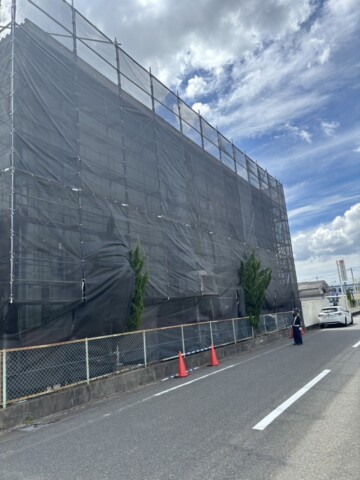 福岡県大野城市仲畑　某工場外壁改修工事用足場