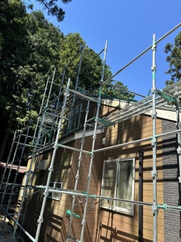 福岡市南区　某住宅週残工事用足場　