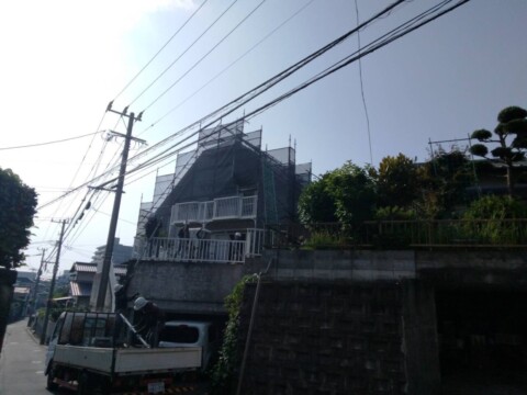 福岡市南区某住宅　改修用足場