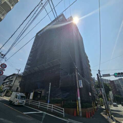 福岡市中央区某マンション　大規模改修工事用足場