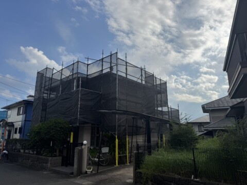 福岡市東区某住宅　改修工事用足場