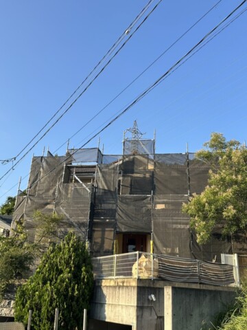 福岡県北九州市八幡西区某住宅　修繕用足場