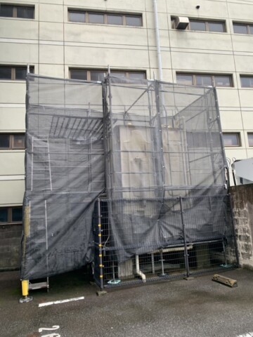 福岡市博多区某マンション　受水タンク塗装用足場