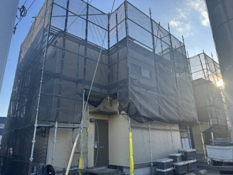 福岡県大野城市某住宅　屋根塗装用足場