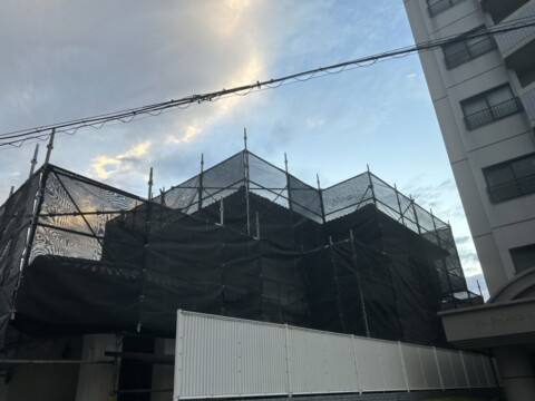 福岡市東区某住宅　改修工事用足場