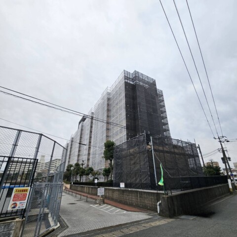 福岡市博多区某団地　大規模修繕工事用足場