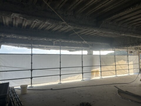 福岡県糸島市某施設　落下養生組立