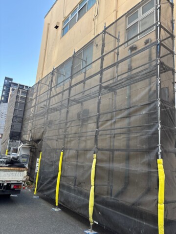 福岡県福岡市南区某アパート　配管工事用足場