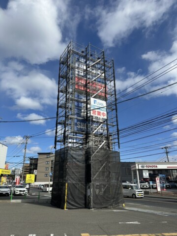 福岡県糸島市某看板　修繕工事用足場