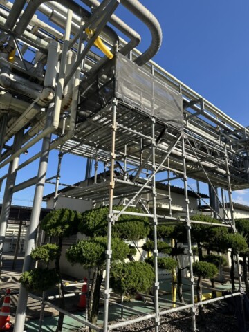 福岡県古賀市某工場　配管工事用足場