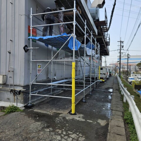福岡県古賀市某工場外壁改修工事用足場