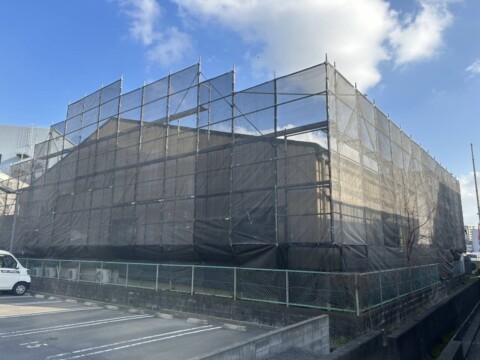 福岡市東区某工場 外壁塗装工事用足場
