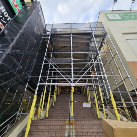 福岡県福岡市西区某施設テント張り替え工事用足場