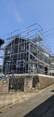 福岡県糟屋郡某住宅太陽光パネル取り付け工事用足場