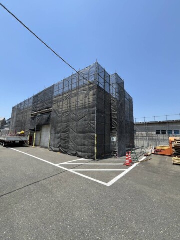 福岡県福岡市某倉庫外壁改修工事用足場