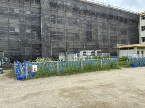 福岡県福岡市南区某小学校　外壁修繕工事用足場