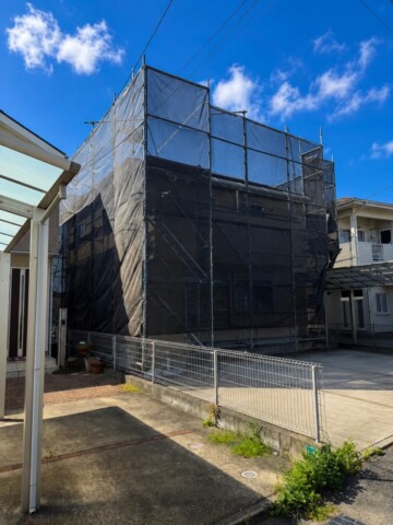 福岡県福岡市某住宅　外壁改修工事用足場