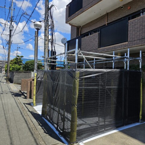 熊本県某マンション　仮設ゴミ置き場