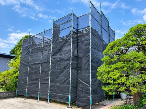 福岡県糸島市某酒造　外壁塗替え工事用足場