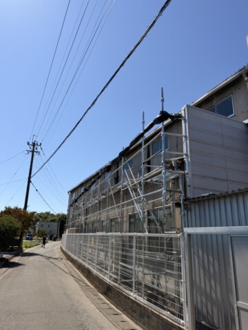 福岡県筑後市某工場　外壁修繕工事用足場