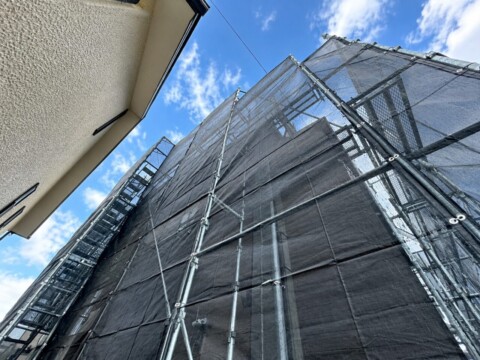 福岡県福岡市某住宅　外壁修繕工事用足場